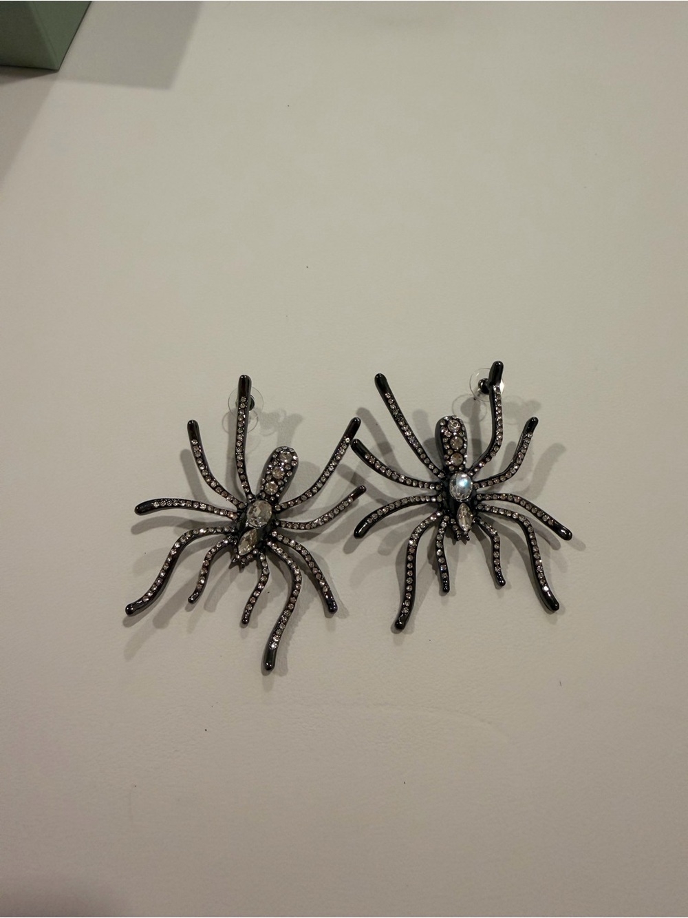 Black Spider Crystal Statement Earrings - Picture 5 of 6